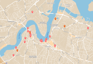 A map of the 28 venues across Medway.